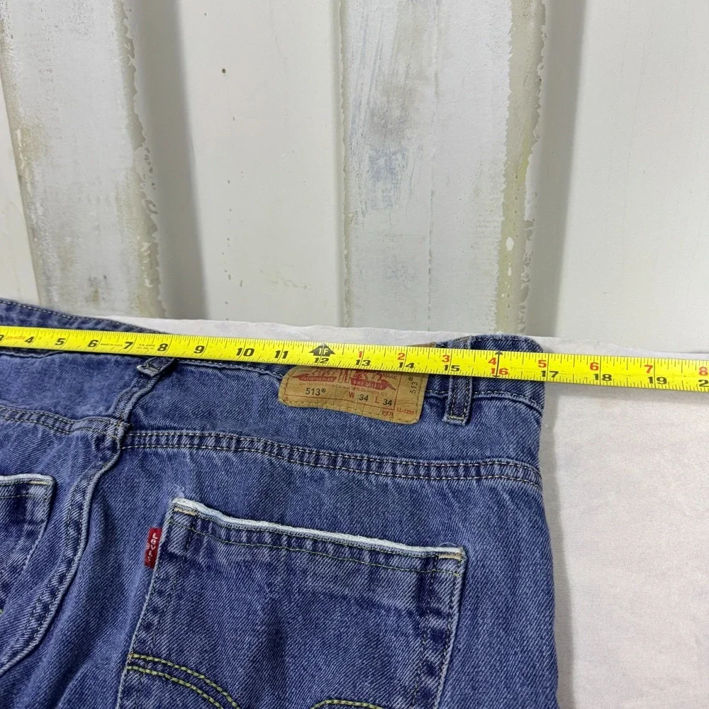 Levi's 513 Mens Straight Leg Jeans‎ Blue Denim 5-Pocket Comfort W34 L34